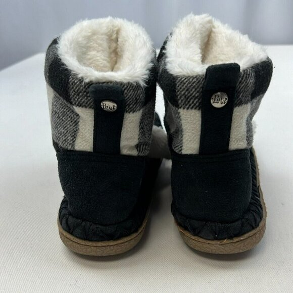 Mad Love Womens Black Plaid Round Toe Slip On Ankle Winter Boots Size 9/10 - Picture 6 of 8